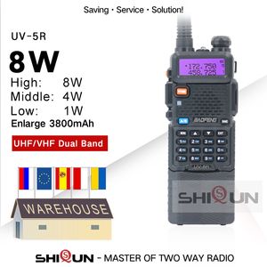 Upgrade 8W UV-5R Walkie Talkie 3800mAh Batterij Display Dual Band Baofeng UV5R Draagbare UHF VHF Two Way Radio UV 5R