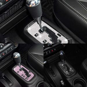 Mise à niveau Bling Crystal Car Gear Shift Box Trim Sticker Panel Cover pour Jeep Wrangler JK JKU 2012-2018 Accessoires de voiture Intérieur pour femmes