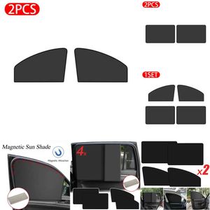 Cubierta tipo parasol magnético para ventana lateral, protección UV, malla de cortina negra, película para oscurecer completamente, accesorios para coche