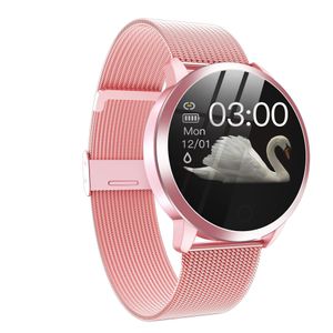 Actualización Q8 Plus Rose Gold Smart Watch Moda Electrónica Hombres Mujeres Impermeable Sport Tracker Fitness Pulsera Smartwatch