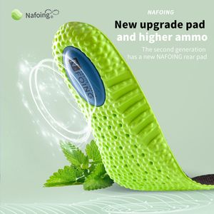Upgrade Sports Shock Absorption Insole Green PU Memory Foam Breathable Arch Support Orthopedic Shoes Pad Men Women Feet Care Pad