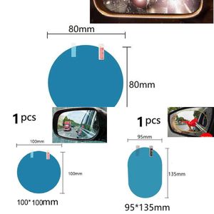 Mise à niveau de la mise à niveau de l'autocollant de rétroviseur de voiture, Film anti-buée étanche à l'eau et à la pluie, Film antireflet universel pour miroir de moto rond carré