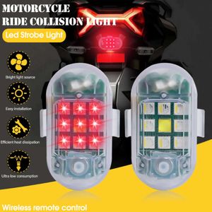 Lumière stroboscopique LED avec télécommande sans fil, mise à niveau, pour moto, voiture, vélo, lampe d'avertissement Anti-collision, indicateur Flash, lumières étanches
