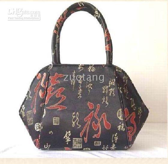 Business Tote Bag Handbags Hand Bags Chinese Silk Flower Color Women