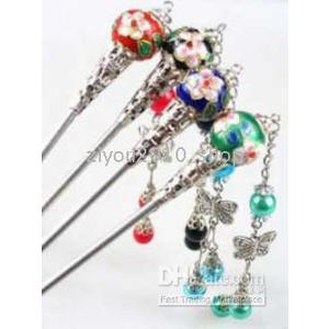 10pc belo estilo chinês hairsticks multicolor cloisonne