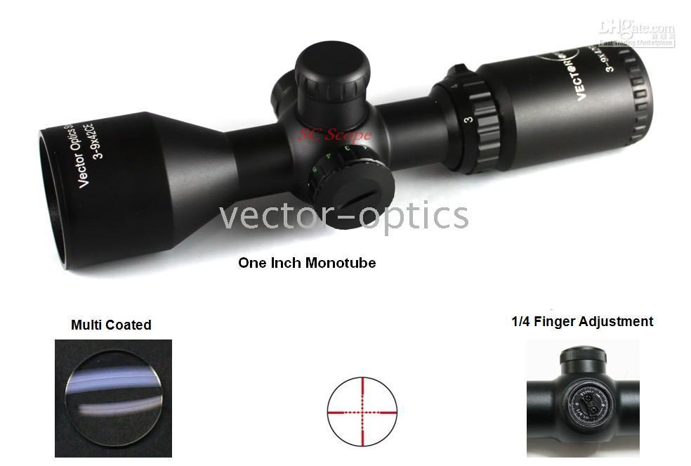 Vector Optics Snarl 3 9x42 Compact Gun Rifle Scope Illumination Long