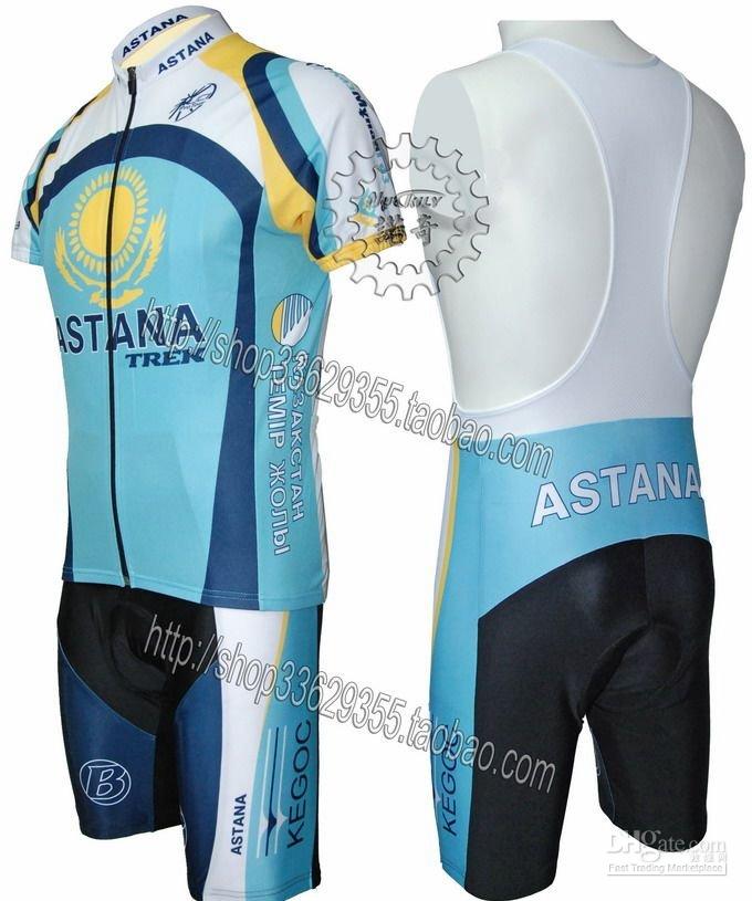 Wholesale Astana Trek Team Bike Bicycle Cycling Jersey &amp; Bibs Shorts