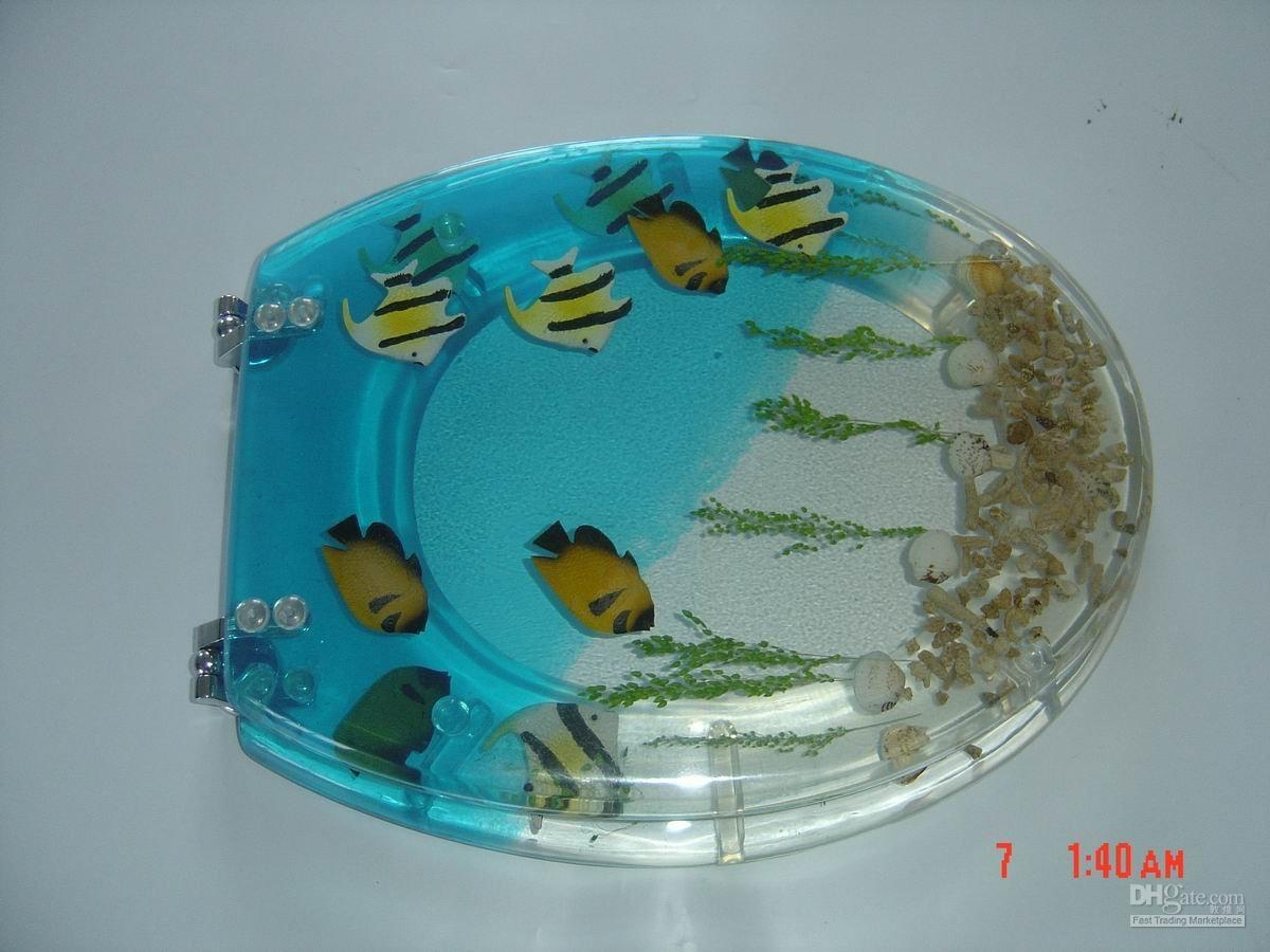 2017 Tropical Fish Clear Polyresin Toilet Seat From Trust818, 11.73