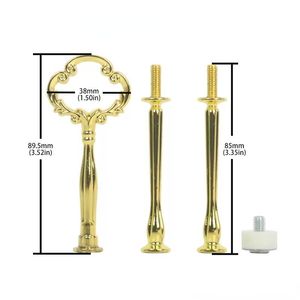 UPS Bronce Color Boda Flor Forma Mini 3 Niveles Metal Cupcake Montaje Venta al por mayor Fancy Cake Stand Rods