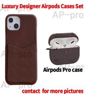 UPS Designer Airpods Case et étuis de téléphone pour iPhone 13 12 Pro Max Fashion Print Back Cover Mobile Shell Card Holder Pocket Case W9454620