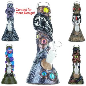 Bécher en verre Bong Base de bécher Pipe à eau Bong à eau en verre pour herbes sèches Granny Monster Funny Heady Halloween Beaker Bongs Heavy Beaker Waterpipe