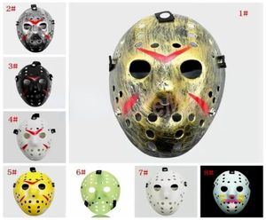 UPS Masquerade Masks Jason Voorhees Masque Vendredi 13 Film d'horreur Masque de hockey Effrayant Halloween Costume Cosplay Plastic Party Ma6140065