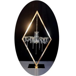 Décoration de fête haut de gamme 110 cm de hauteur lustre en métal diamant centres de table de banquet de mariage bougeoir pour accessoires de disposition de douche de bébé