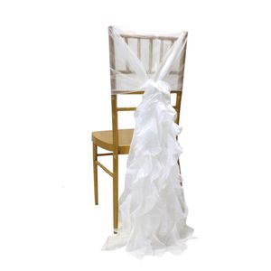 Haut de gamme Blanc Ivoire Rose Mousseline de Soie Chaise Couvre Sash Arc pour Mariages Banquet Événement Décorations Fournitures Livraison Gratuite 100 pcs/lot