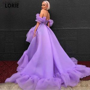 Robes sexy urbaines LORIE haut bas bal arabe lavande volants sur l'épaule organza robe de soirée fille robe de soirée pour l'obtention du diplôme yq240327