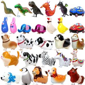 Marche Animal Hélium Ballon Mignon Chat/Chien/Dinosaure Feuille Ballon Décorations De Fête D'anniversaire Enfants Baby shower Cadeau Jouet Air Globos GG0727