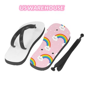 US WAREHOUSE Vente en gros Sublimation tongs transfert de chaleur PE Matériel Pantoufles Assorties Taille Convient Hommes Femmes Enfants par OceanZ11