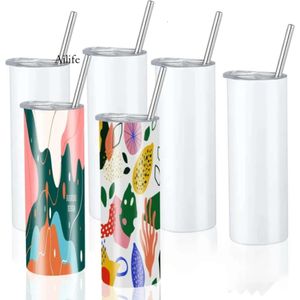 USA / CA Stock 20oz sublimation Tubler blanc blanc droit 20 oz midos thermos à eau thermos avec boîte individuelle 116 0429