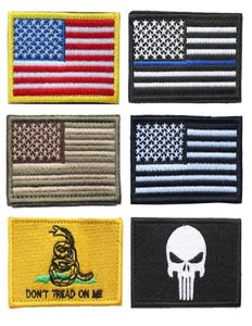 USA Flag Patches Bundle 100 pièces American Thin Blue Line Police Flag Don039t Trew on Me Skull Broidered Morale Badge Patch6947638