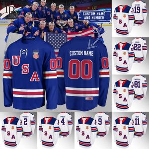 EE.UU. Hockey 2024 IIHF World Junior Champions Jersey 8 Sam Rinzel 1 Trey Augustine 22 Isaac Howard 4 Gavin Brindley 27 Gavin Hayes 9 Ryan Leonard 11 Oliver Moore Jerseys