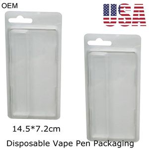 USA Stock Clamshell Package pour stylo vape jetable 1,0 ml 2,0 ml 3,0 ml Clam shell Case vide vaporisateur stylo 800pcs / cas carte électronique personnalisée