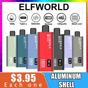 USA Warehouse Elfworld 12000 Puff Vapes Dispostable Puff 12k Mod Box Vapor Hobeil Atomizer Cigarettes Kit Starter Kit Puff Bars Cartridge Pods 1200 Puffs Vaporisateur