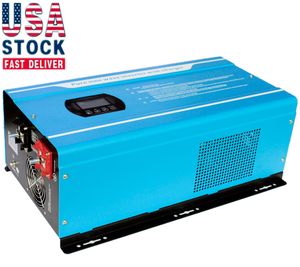 Inversor de energía Cargador de batería LCD 4KW DC48V AC120240V 60Hz 4000W Fase dividida Salida dual Fuera de la red Híbrido Onda sinusoidal pura Soporte DCAC Personalizar Almacén de EE. UU.