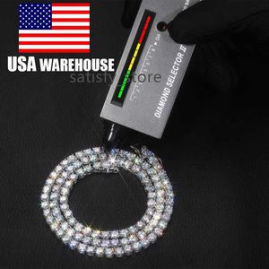 USA Warehouse Wholesale 2 mm-6 mm VVS Moisanite Tennis Chain 925 STERLING Men Men Femmes Fine bijoux Collier de tennis