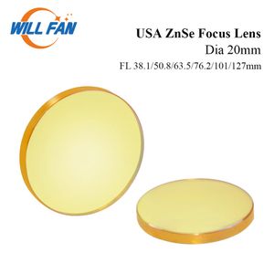 Will Fan Dia 20mm USA Znse Focus Lens FL 38.1mm 50.8mm 63.5mm 76.2mm 101mm pour Machine de gravure Laser Co2