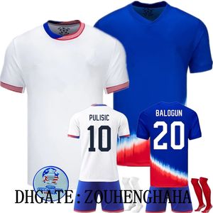 USAS Soccer Jersey 2024 Copa América Camisetas Kit para niños Equipo nacional USMNT Versión del jugador local visitante Camiseta de fútbol USWNT PULISIC SMITH MORGAN BALOGUN