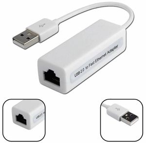 Adaptadores de red Ethernet rápidos USB 2,0 de 100Mbps, Dongle de tarjeta adaptadora LAN Ethernet con cable USB externo RJ45 para ordenador portátil y tableta