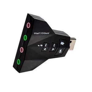 USB 2.0 a TARJETA DE SONIDO DE AUDIO 3D ADAPTADOR EXTERNO VIRTUAL 7.1 CH MIC Auriculares