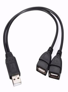 USB 20 Un mâle à 2 double USB Female Data Hub Power Adapter Y Splitter USB Charging Cable Corde Extension Cable 3410963