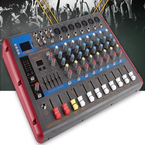 Freeshipping USB Mezclador de audio de estudio en vivo profesional de 9 canales Nueva consola de mezclas Ecualizador de 3 bandas Efectos incorporados con Bluetooth 48V Nwrs