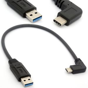 Cable adaptador convertidor USB C USB 3.0 A a tipo C Cable de carga de sincronización de datos en ángulo derecho/izquierdo 90 grados
