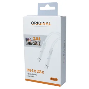 Câbles USB-C vers USB-C Micro USB Type C Cable Câble de charge rapide Ligne de données en silicone Soft pour Samsung Huawei Android Smartphones