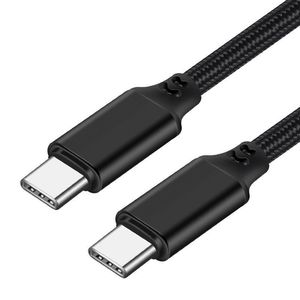 Cable de datos USB-C a USB-C PD 100W 5A Cargador rápido Doble tipo C Cables USB Macho a macho Para sumsung N20 Disco duro móvil Tipo-C