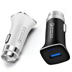 Chargeur de voiture USB Charge rapide Marteau de sécurité en acier inoxydable 304 9V QC3.0 LED Charge rapide pour téléphone portable