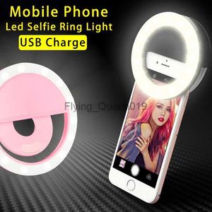 USB Charge LED Selfie Ring Light Mobile Phone Lens LED Selfie Lamp Ring For iPhone Samsung Xiaomi Huawei OPPO Phone Selfie Light HKD230828