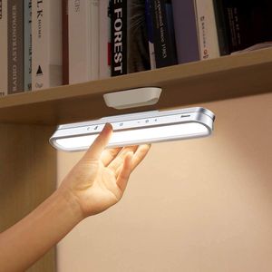 Lámpara LED de noche recargable por USB, lámpara de escritorio magnética colgante, luces de mesa de atenuación continua para armario, armario