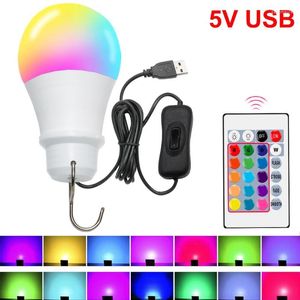 USB Colour Bulbs Portable Energy Saving Emergency Night Lighting For Camping Hiking Lamps 5W