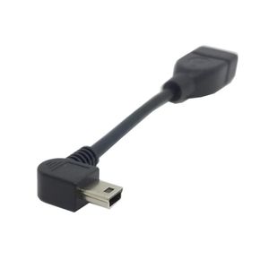 Câble otg femelle USB pour le mini-bin bin b mâle de 10 cm de longueur 90 degrés Câble de connexion pratique et polyvalent pour une variété de