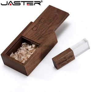 Clés USB JASTER vente en gros clé USB en bois cristal clé USB 128 go clé USB 64 go clé USB cadeau de mariage clé USB 16 go 32 go clé USB