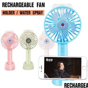 Gadgets USB Portable Mini Fan Gadget refroidissement Humidificateur Rechargeable Battery Water Spray with Retail Box Drop Livrot Comput Otkcu