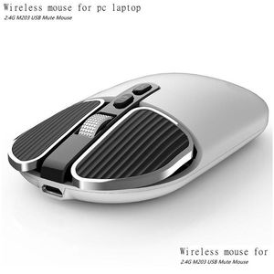 Usb Gadgets Wireless Mouse For Pc Laptop 2.4G M203 Mute Ergonomics Optical Metal Roller Adjustable Is Sans Fil Drop Delivery Compute Dhy7M