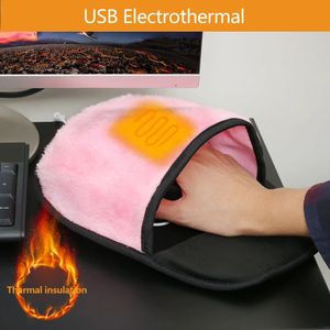 Tapis de souris chauffant USB chauffe-main avec Support de poignet chaud hiver doux tapis de souris de jeu PC tapis de souris pour Gamer 240105