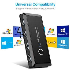 Conmutador KVM USB 3020, conectores de conmutador para Windows 10, teclado, ratón, impresora, 2 uds., 4 dispositivos compartidos, 3650629