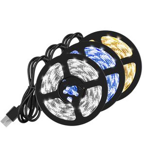 USB Led Lumières Bande Pour La Décoration De La Chambre De Mariage Décoration De Noël Chambre Placards Cuisine TV Anneau Lumière Led Mur Lampes Néon Lumière 5 Mètre