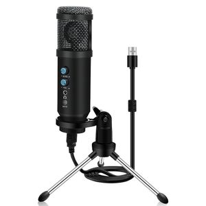 USB Mute Key MIC Microphone de podcast de jeu USB avec réduction du bruit Contrôle du volume d'écho pour PC portable Mac Enregistrement en direct