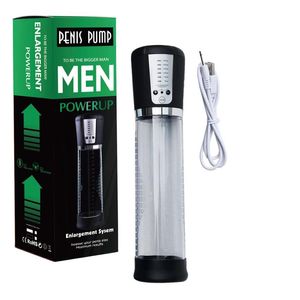 Agrandissement de la pompe à pénis électrique rechargeable USB Agrandisseur de pénis sous vide masculin Agrandisseur de bite Erector Jouets pour adultes Produits de sexe pour hommes gays